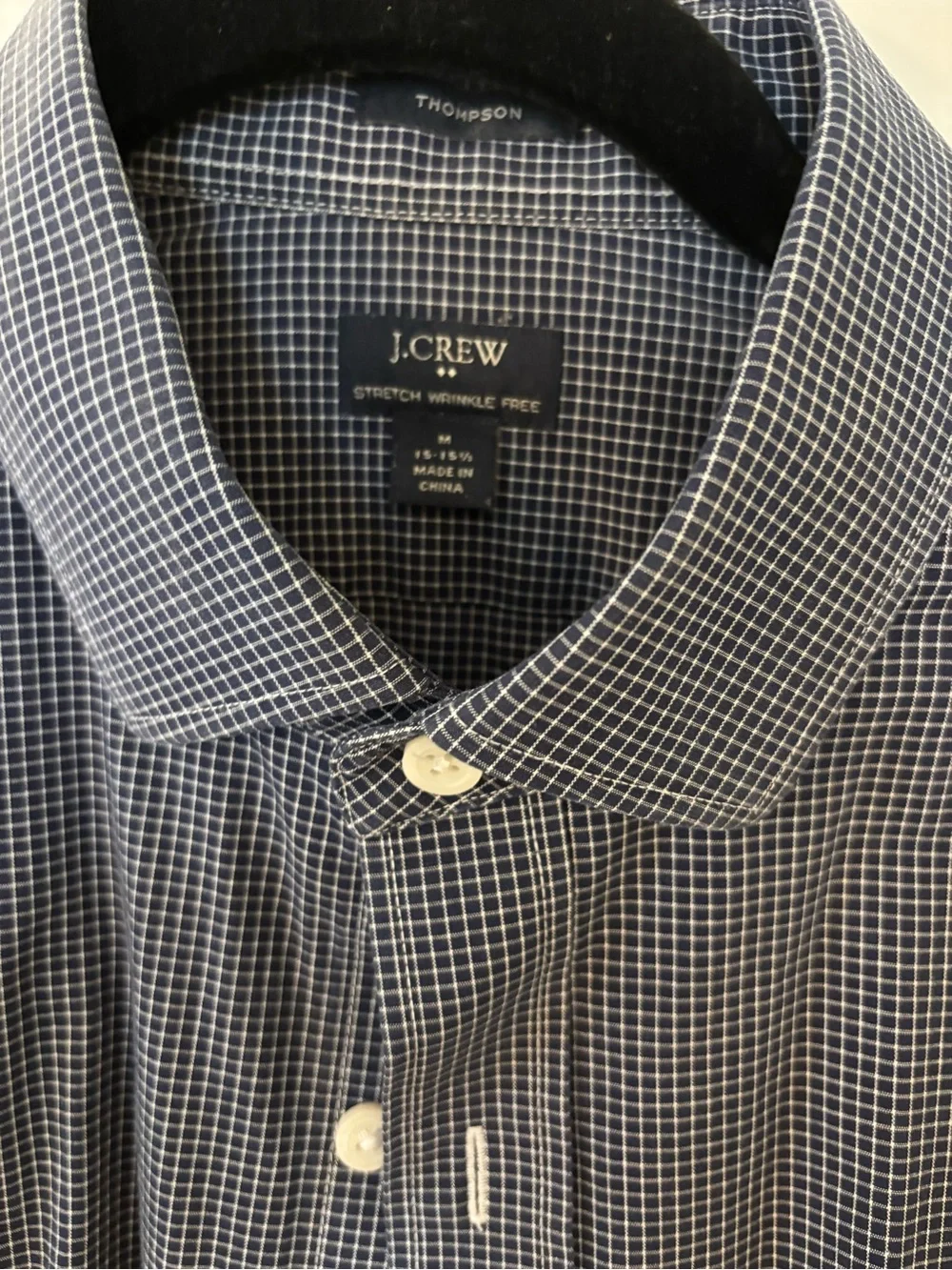 J. Crew Men's Navy Micro-Check Dress Shirt